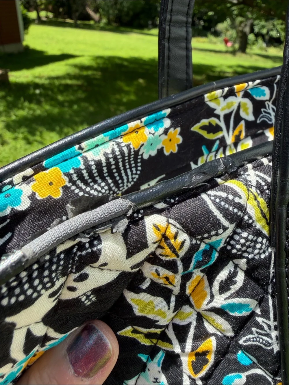 Vera Bradley Small Tote Winter Palace Faux Leather Trim Quilted Bag